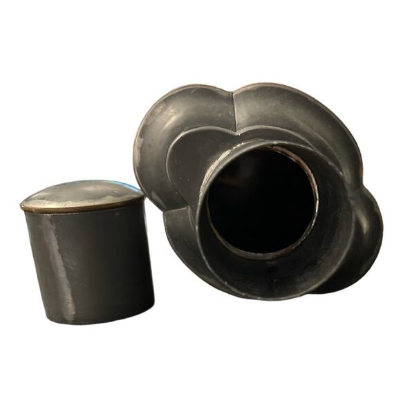 1930s Asian Pewter and Brass Tea Container - Picture 4 of 6